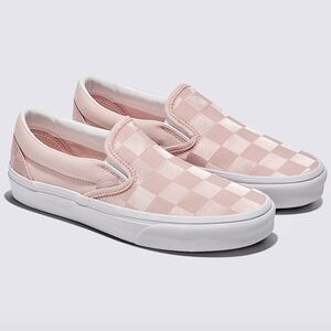 Vans Pink Checkered Slip-On Sneakers